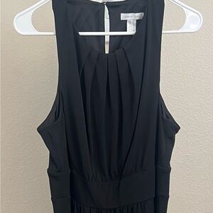 London Times Black Ruched Sheath Dress